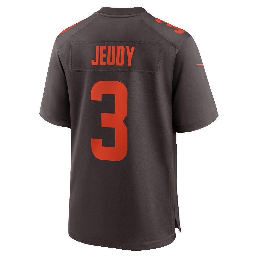 STECNC.Browns #3 Jerry Jeudy Player Brown Game Stitched Jerseys