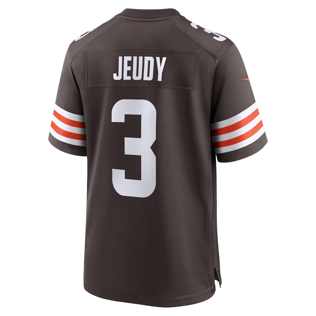 STECNC.Browns #3 Jerry Jeudy Player Brown Home Game Stitched Jerseys