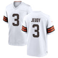 STECNC.Browns #3 Jerry Jeudy Player White Home Game Stitched Jerseys
