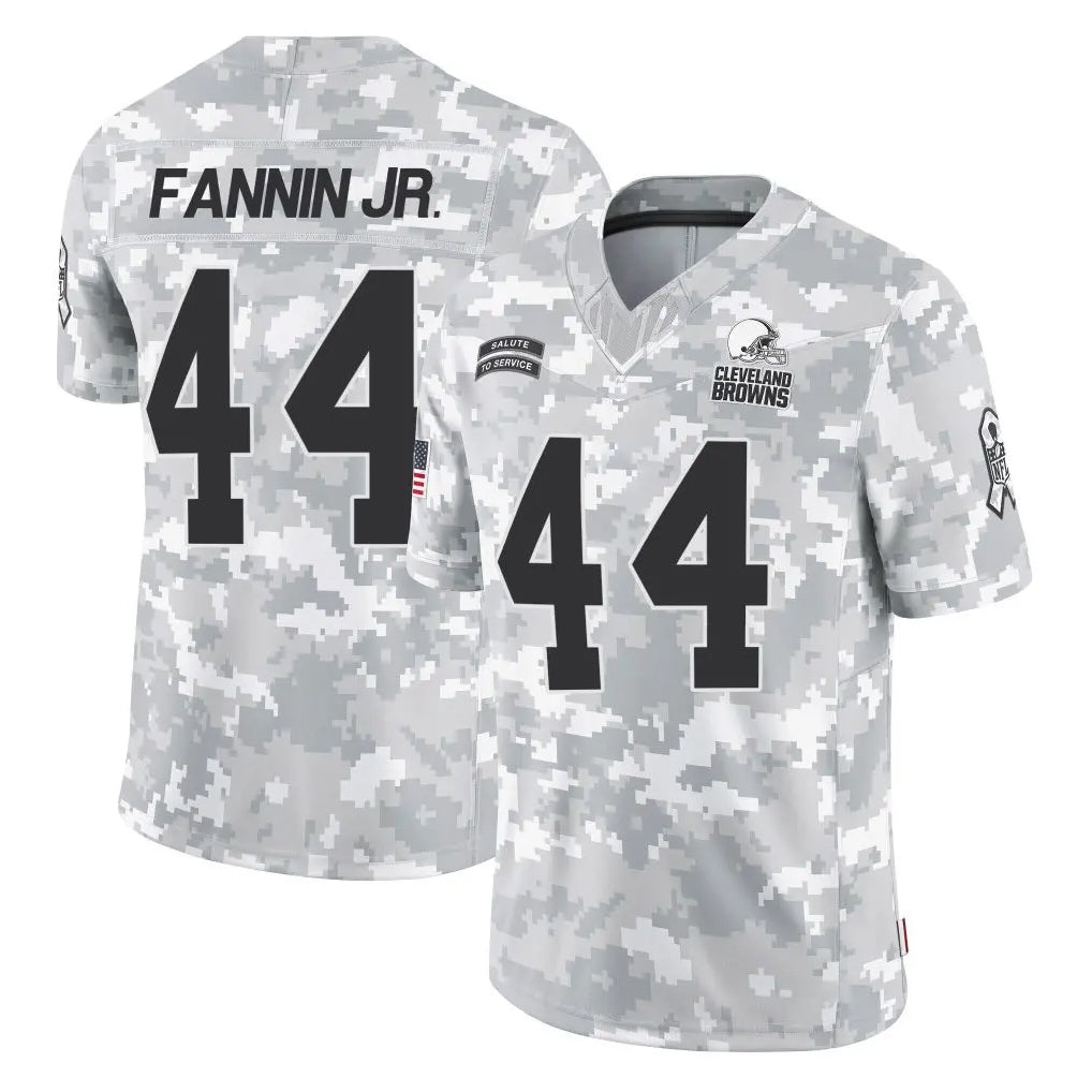 STECN C.Browns #44 Harold Fannin Jr. Player Arctic Camo Salute to Service Limited Home Game Stitched Jerseys
