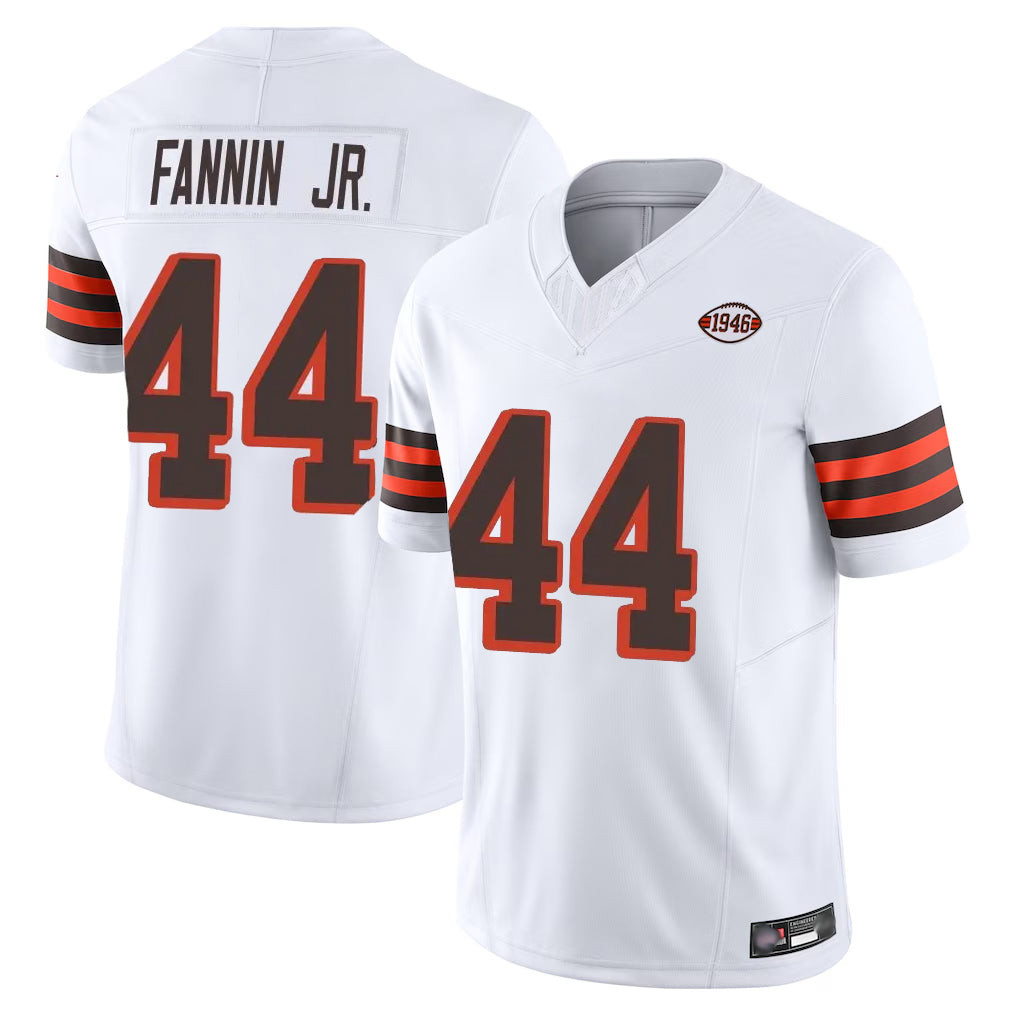 STECN C.Browns #44 Harold Fannin Jr. Player White Limited Vapor F.U.S.E. Alternate Game Stitched Jerseys