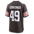 STECN C.Browns #49 Carson Schwesinger Brown 2025 Draft Game Stitched Jerseys