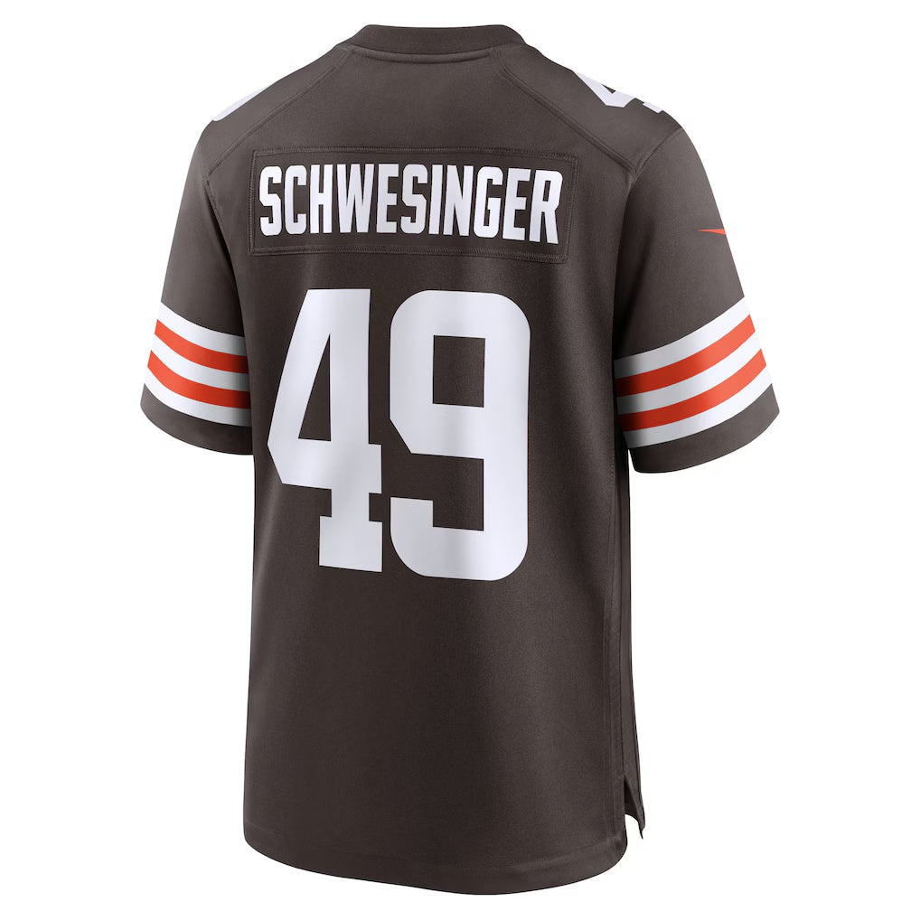 STECN C.Browns #49 Carson Schwesinger Brown 2025 Draft Game Stitched Jerseys