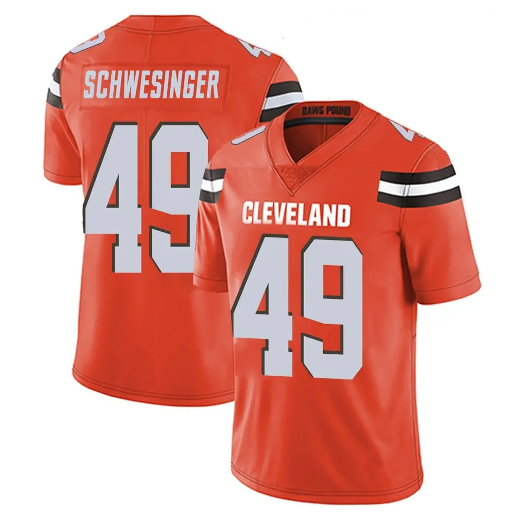 STECN C.Browns #49 Carson Schwesinger Player Orange Alternate Vapor Untouchable Limited Home Game Stitched Jerseys