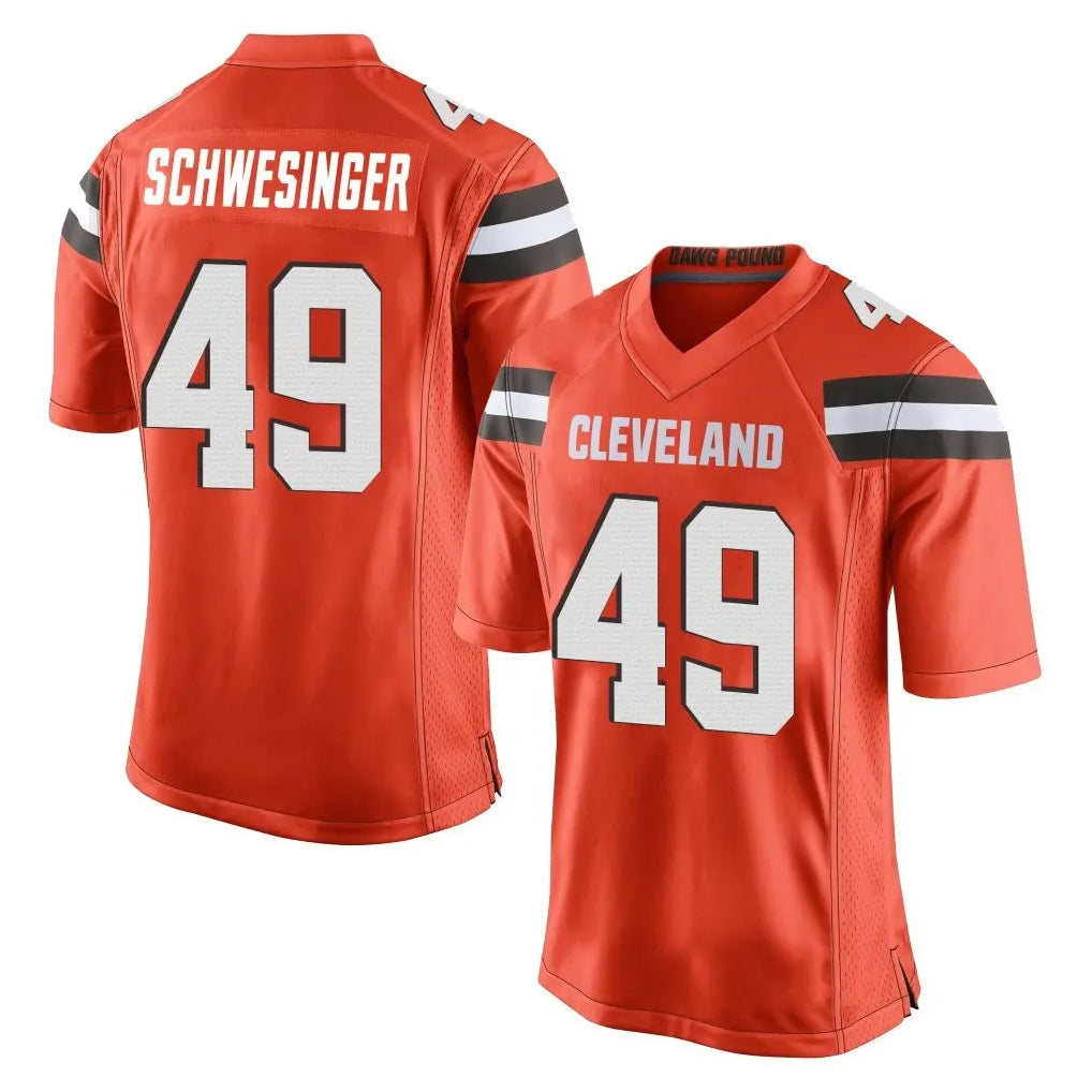 STECN C.Browns #49 Carson Schwesinger Player Orange Vapor Limited Home Game Stitched Jerseys