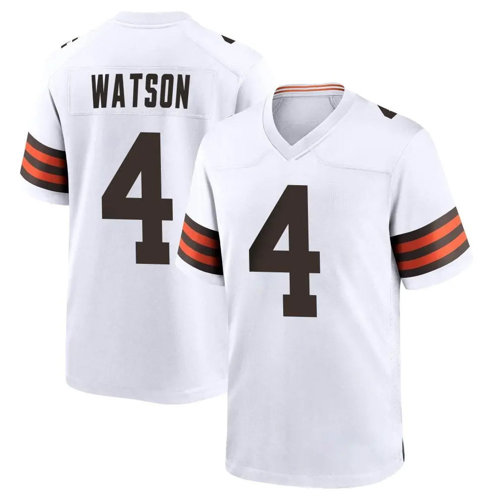 STECN C.Browns #4 Deshaun Watson Player White Home Game Stitched Jerseys
