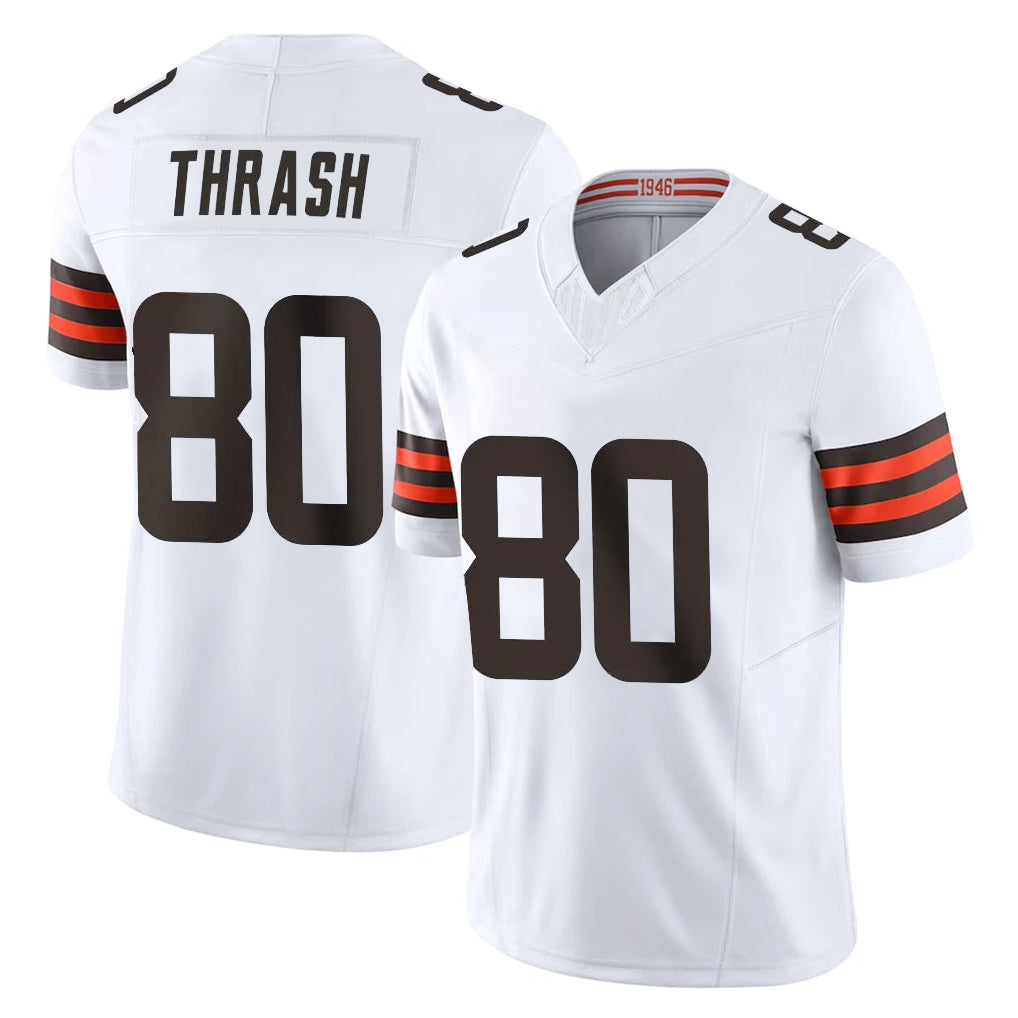 STECN C.Browns #80 Jamari Thrash Player White Vapor F.U.S.E. Limited Home Game Stitched Jerseys