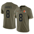 STECN C.Browns #8 Dillon Gabriel Player Olive Salute to Service Limited Game Stitched Jerseys