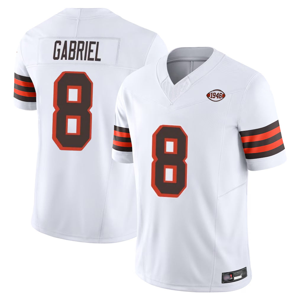STECN C.Browns #8 Dillon Gabriel Player White Limited Vapor F.U.S.E. Alternate Game Stitched Jerseys