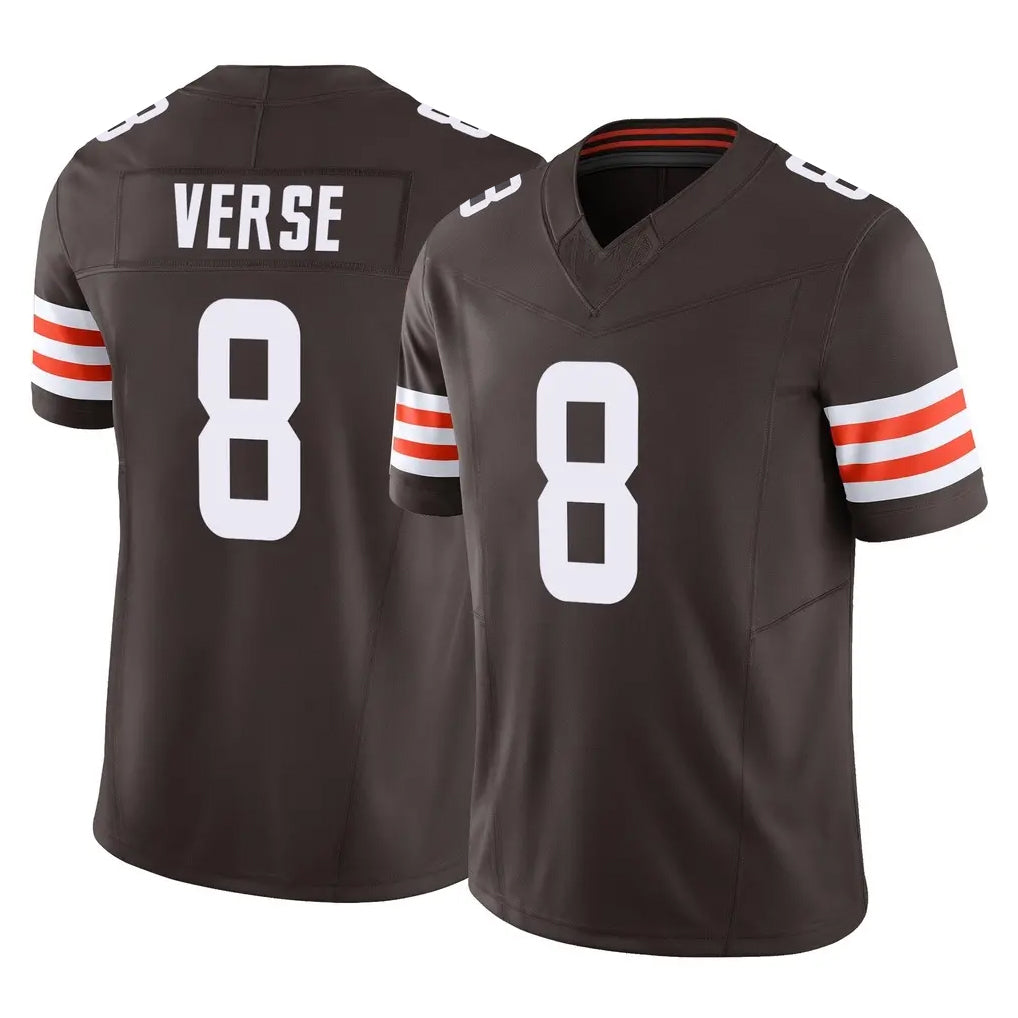 STECN C.Browns #8 Jared Verse Player Brown Vapor F.U.S.E. Limited Home Game Stitched Jerseys