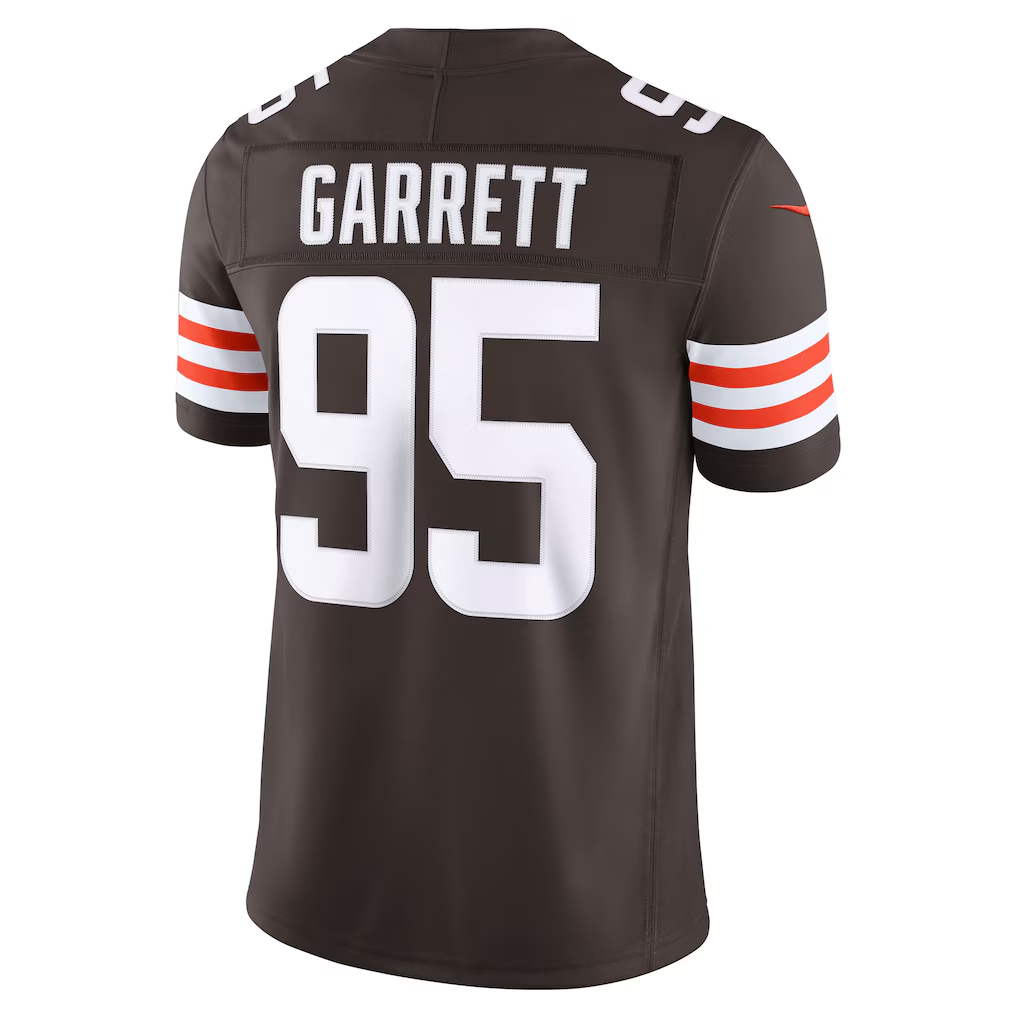 STECN C.Browns #95 Myles Garrett Brown Team Vapor F.U.S.E. Stitched Limited Jerseys