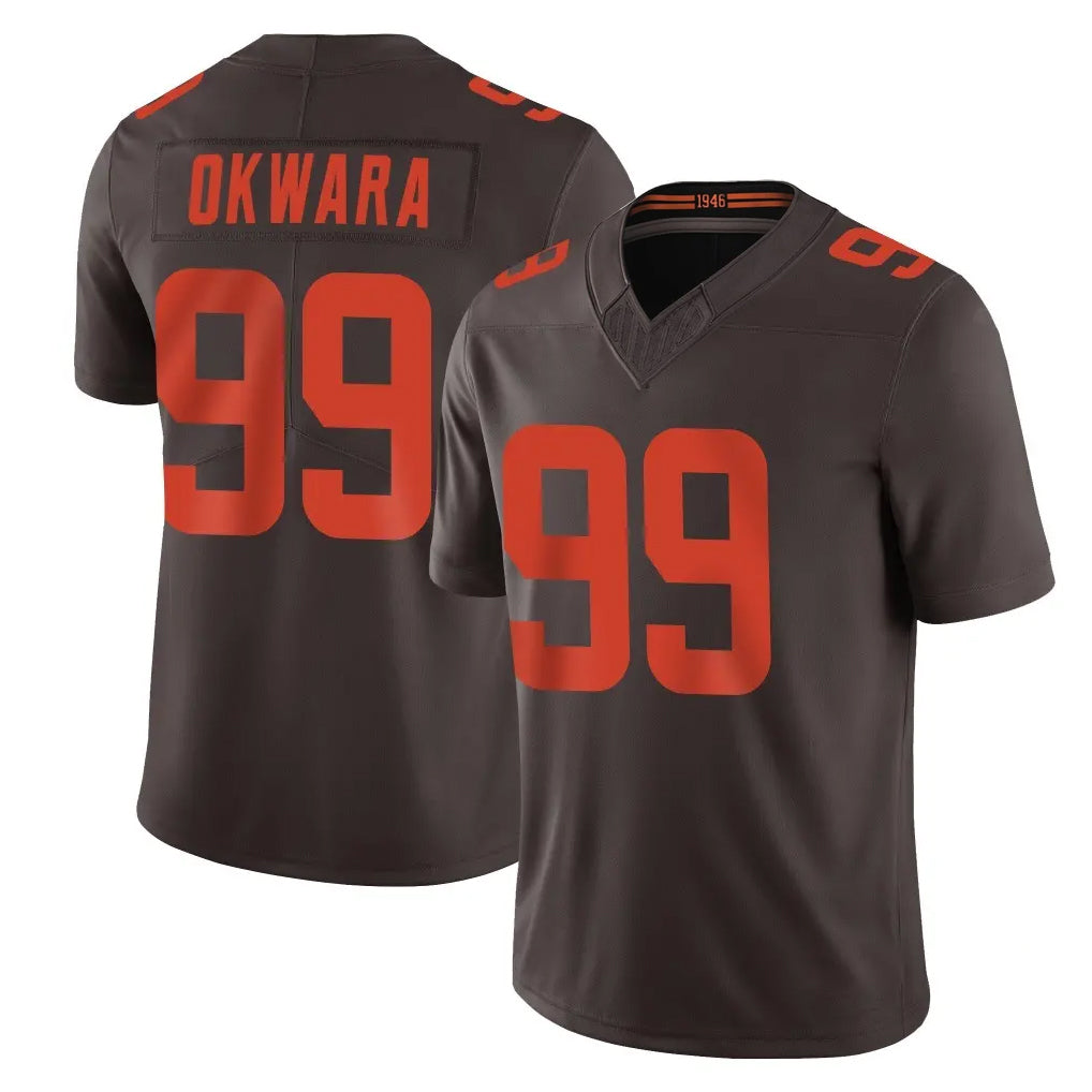 STECN C.Browns #99 Julian Okwara Player Brown Limited Vapor F.U.S.E. Alternate Game Stitched Jerseys