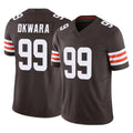 STECN C.Browns #99 Julian Okwara Player Brown Vapor F.U.S.E. Limited Home Game Stitched Jerseys