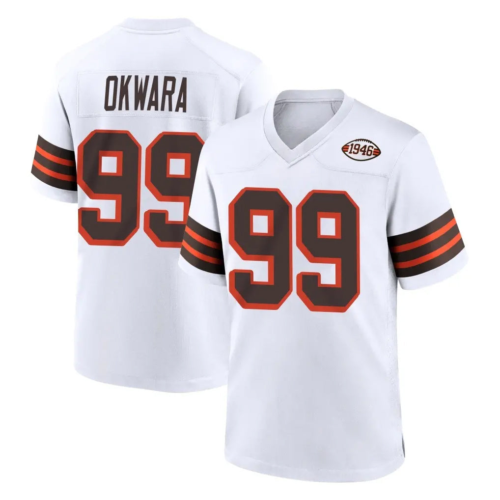 STECN C.Browns #99 Julian Okwara Player White Alternate Home Game Stitched Jerseys