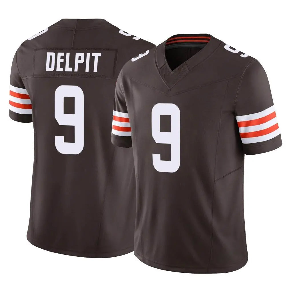 STECN C.Browns #9 Grant Delpit Player Brown Vapor F.U.S.E. Limited Home Game Stitched Jerseys