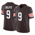 STECN C.Browns #9 Grant Delpit Player Brown Vapor F.U.S.E. Limited Home Game Stitched Jerseys