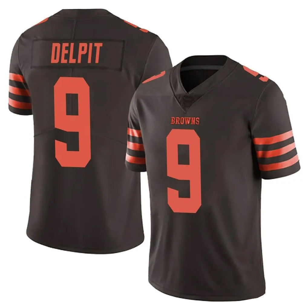 STECN C.Browns #9 Grant Delpit Player Browns Color Rush Limited Home Game Stitched Jerseys