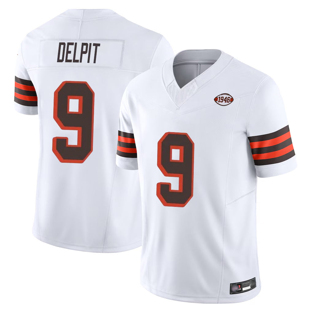 STECN C.Browns #9 Grant Delpit Player White Limited Vapor F.U.S.E. Alternate Game Stitched Jerseys
