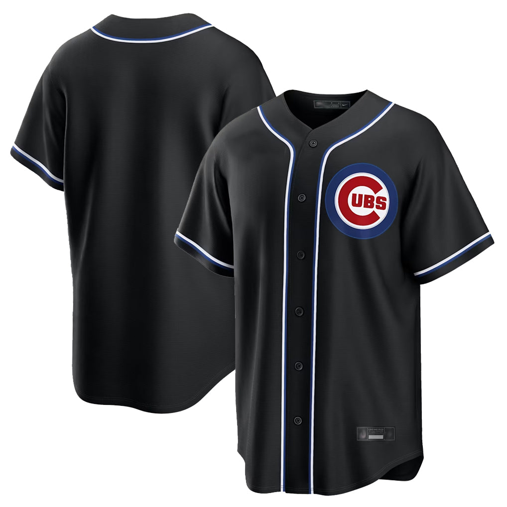 STECN C.Cubs Black Home Game Blank Player Stitched Jerseys