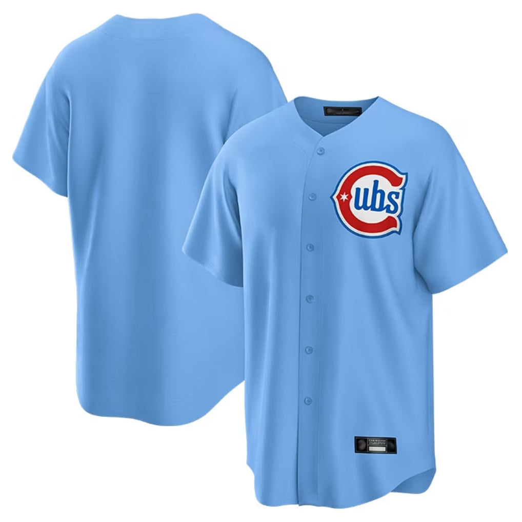 STECN C.Cubs Light Blue Home Game Blank Player Stitched Jerseys