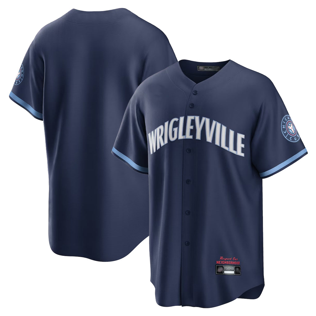 STECN C.Cubs Navy City Connect Home Game Blank Player Stitched Jerseys