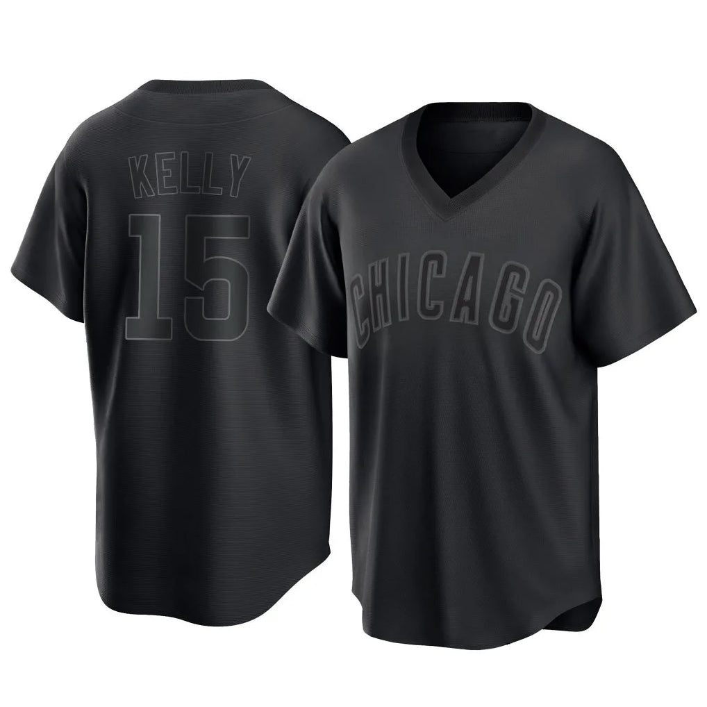 STECN C.Cubs #15 Carson Kelly Player Black T-shirt Home Game Stitched Jerseys