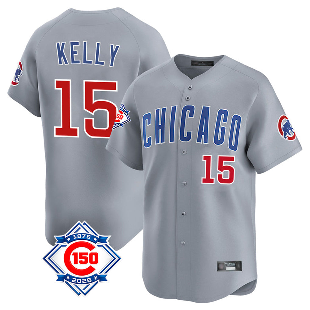STECN C.Cubs #15 Carson Kelly Player Gray Road 150th Anniversary Limited Home Stitched Jerseys