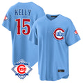STECN C.Cubs #15 Carson Kelly Player Light Blue 150th Anniversary Home Game Stitched Jerseys