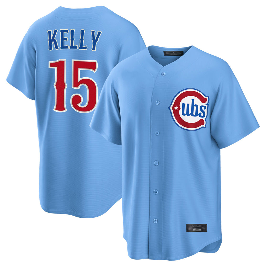 STECN C.Cubs #15 Carson Kelly Player Light Blue Home Game Stitched Jerseys