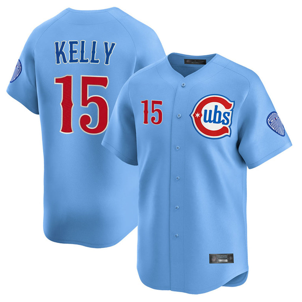 STECN C.Cubs #15 Carson Kelly Player Light Blue Limited Home Stitched Jerseys