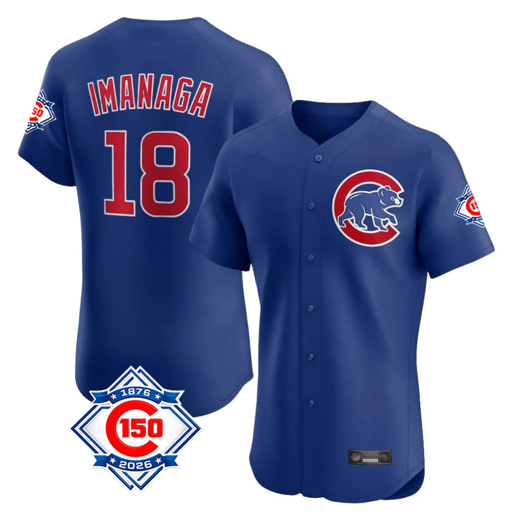 STECN C.Cubs #18 Shota Imanaga Player Royal 150th Anniversary Limited Elite Home Stitched Jerseys
