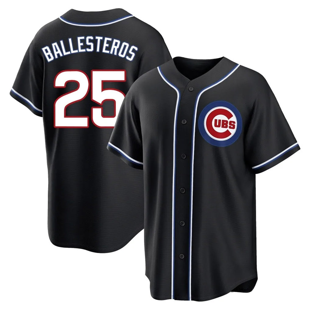 STECN C.Cubs #25 Mois¡§|s Ballesteros Player Black Fashion Out Game Stitched Jerseys