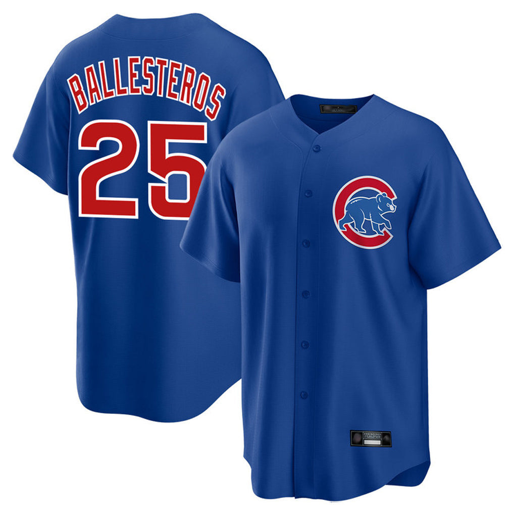 STECN C.Cubs #25 Mois¡§|s Ballesteros Player Royal Home Game Stitched Jerseys