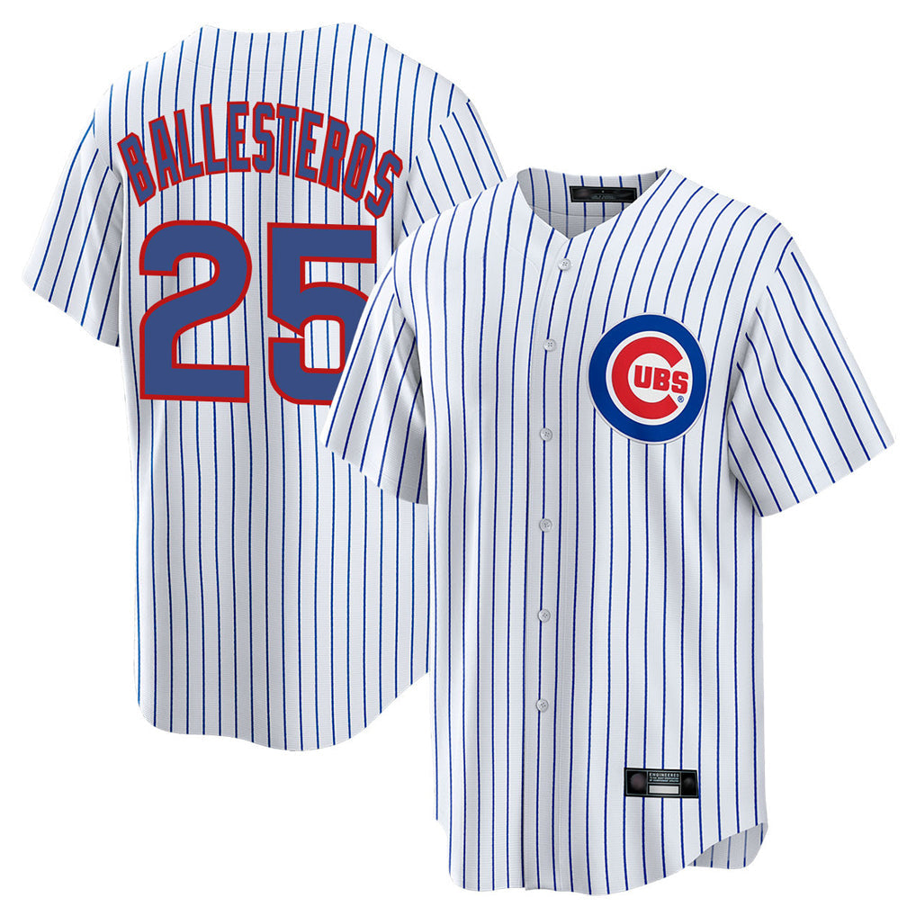 STECN C.Cubs #25 Mois¡§|s Ballesteros Player White Game Home Stitched Jerseys