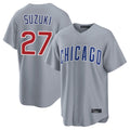 STECN C.Cubs #27 Seiya Suzuki Player Gray Home Game Stitched Jerseys
