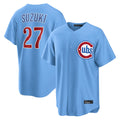 STECN C.Cubs #27 Seiya Suzuki Player Light Blue Home Game Stitched Jerseys