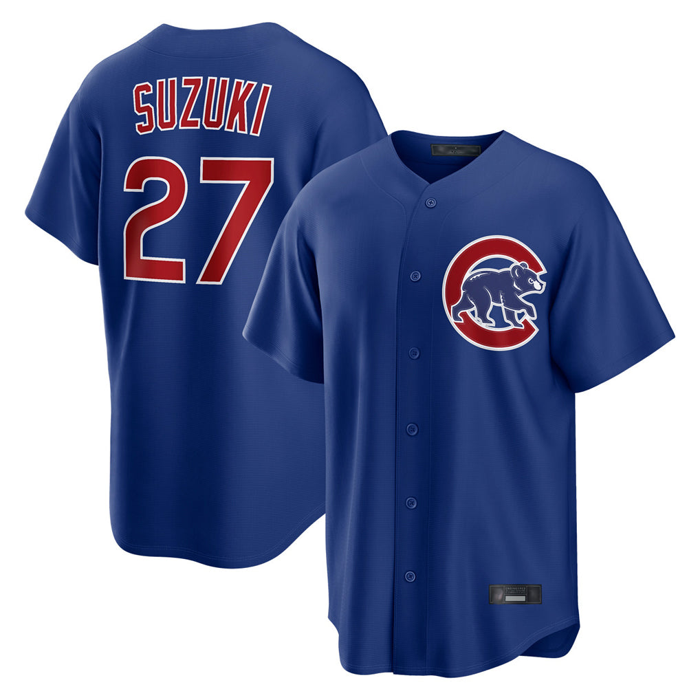 STECN C.Cubs #27 Seiya Suzuki Player Royal Home Game Stitched Jerseys