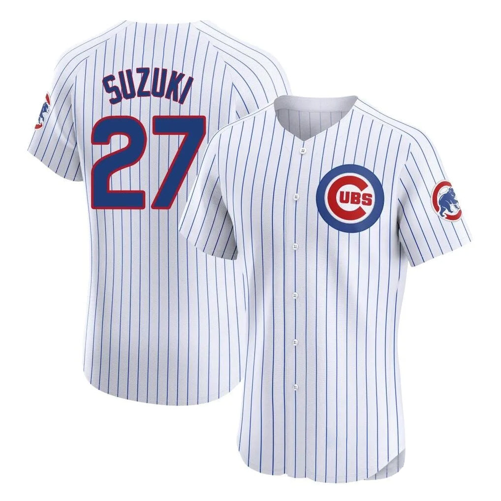 STECN C.Cubs #27 Seiya Suzuki Player White Limited Elite Home Game Stitched Jerseys