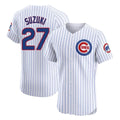 STECN C.Cubs #27 Seiya Suzuki Player White Limited Elite Home Game Stitched Jerseys
