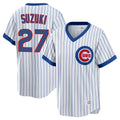 STECN C.Cubs #27 Seiya Suzuki Player White T-shirt Cooperstown Collection Limited Stitched Jerseys
