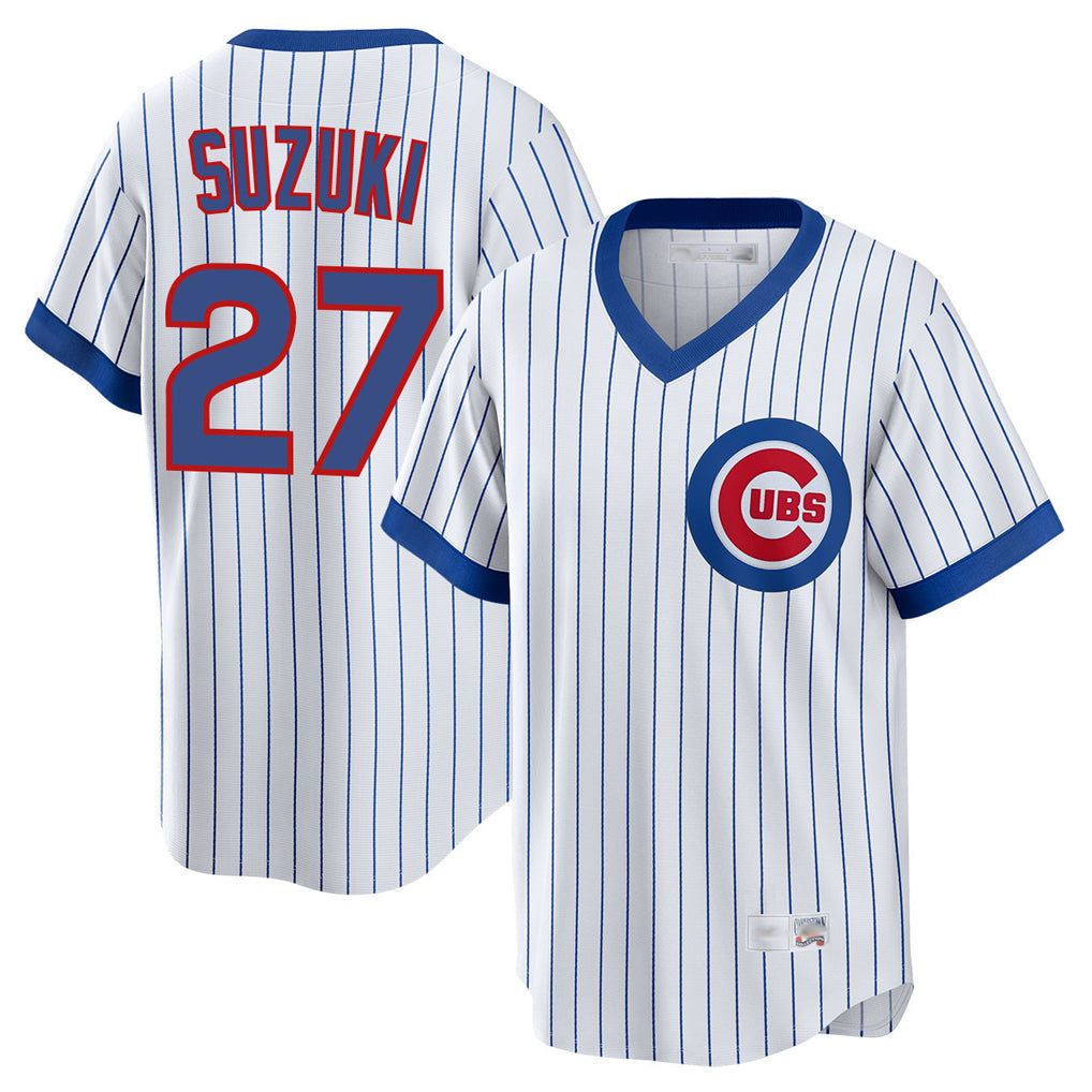 STECN C.Cubs #27 Seiya Suzuki Player White T-shirt Cooperstown Collection Limited Stitched Jerseys
