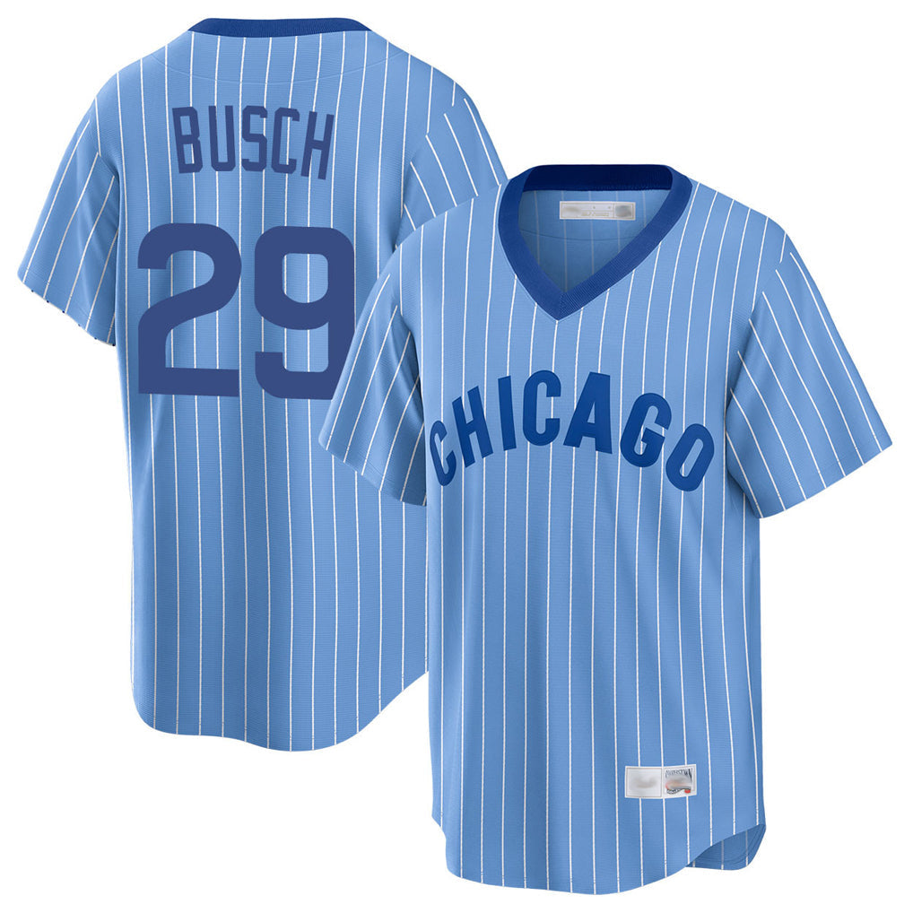 STECN C.Cubs #29 Michael Busch Player Blue T-shirt Cooperstown Collection Limited Stitched Jerseys