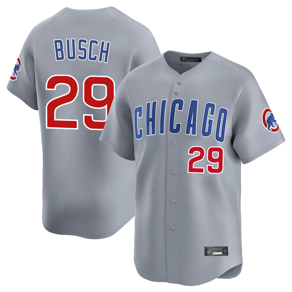 STECN C.Cubs #29 Michael Busch Player Gray Road Limited Home Stitched Jerseys