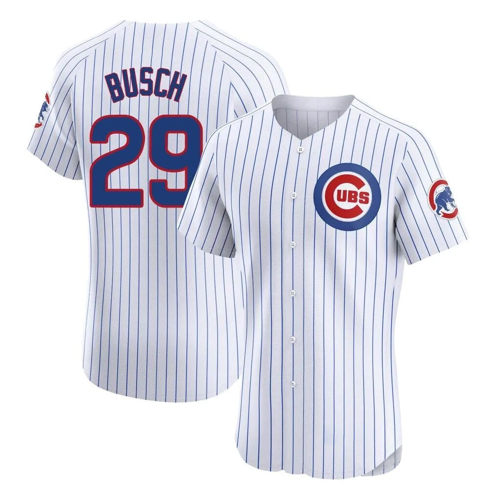 STECN C.Cubs #29 Michael Busch Player White Limited Elite Home Game Stitched Jerseys