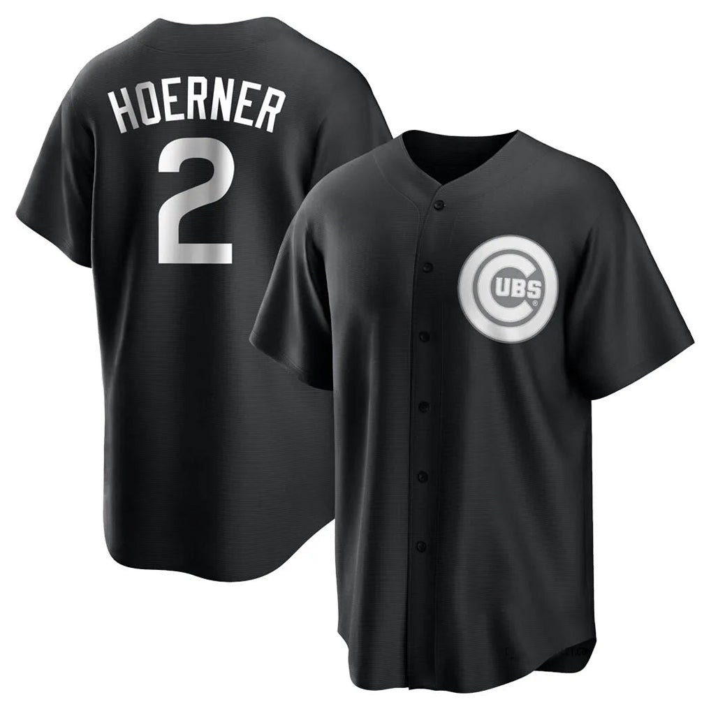 STECN C.Cubs #2 Nico Hoerner Player Black Game Stitched Jerseys