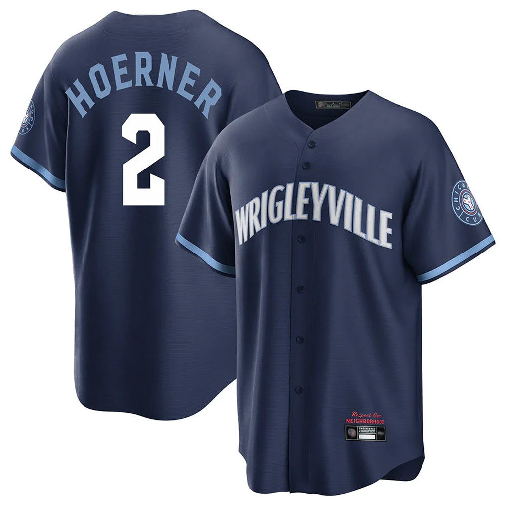 STECN C.Cubs #2 Nico Hoerner Player Navy City Connect Home Game Stitched Jerseys