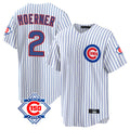 STECN C.Cubs #2 Nico Hoerner Player White 150th Anniversary Home Game Stitched Jerseys