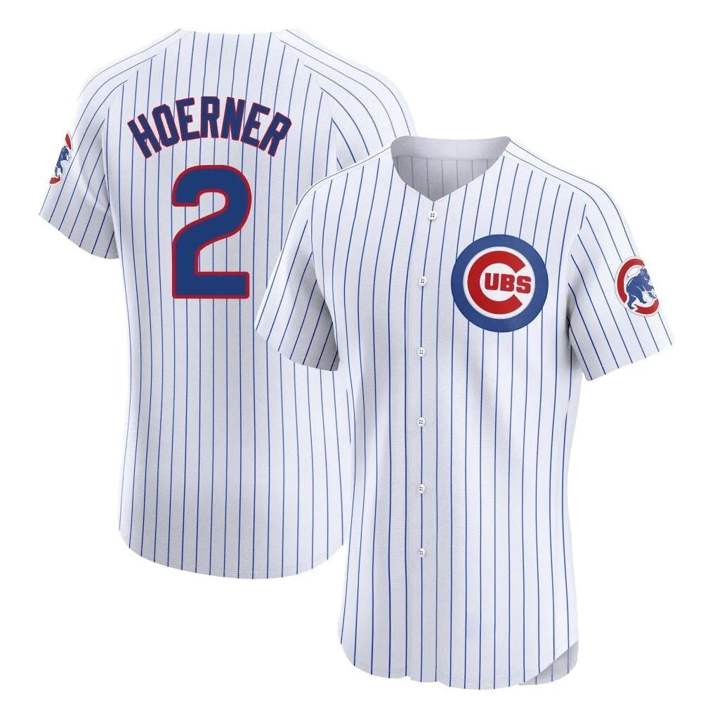 STECN C.Cubs #2 Nico Hoerner Player White Limited Elite Home Game Stitched Jerseys