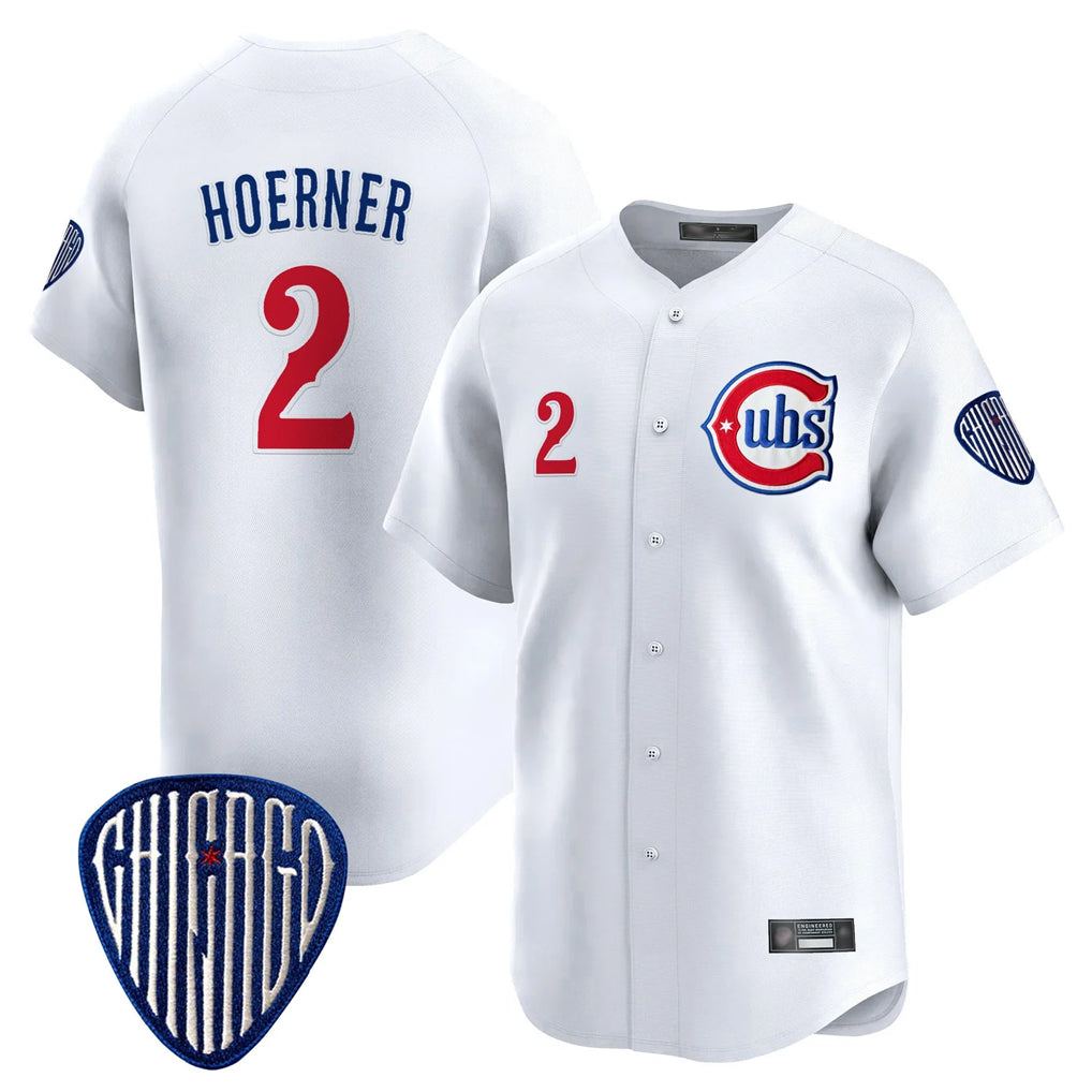 STECN C.Cubs #2 Nico Hoerner Player White Vapor Premier Limited Home Stitched Jerseys