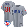 STECN C.Cubs #31 Greg Maddux Player Gray 150th Anniversary Home Game Stitched Jerseys